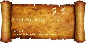 Frid Valéria névjegykártya